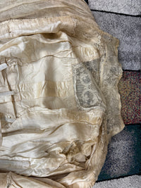 Evening Dress 1912 – Cream Silk Brocade with Lace & Crepe Drapes by M. E. Humble, Court Dressmaker, Lady Gillman Provenance