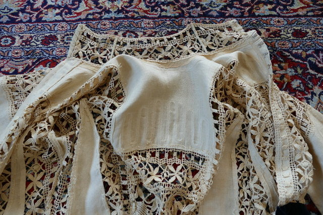 Antikes edwardianisches Leinen-Geh-Ensemble, ca. 1906 – Kleid & Jacke