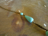 Art Deco Halskette aus blauem Glas im Robin's Egg-Stil, 1920er