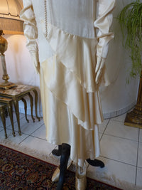 1920s cream satin wedding dress 