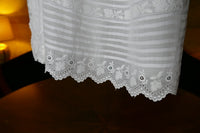 ntique white cotton christening dress with scalloped hem, Edwardian period