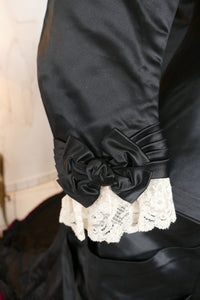 EMILE PINGAT Antikes viktorianisches Tournürenkleid, Paris, ca. 1882