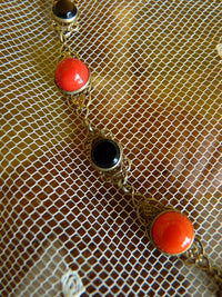 Art Deco Emaille Halskette aus schwarzem &amp; rotem Glas, 1920er