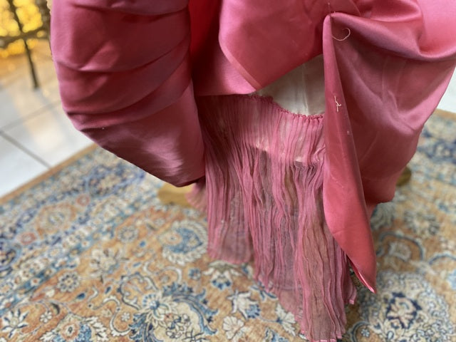 Rosa Satin-Abendkleid aus der Titanic-Ära, ca. 1912
