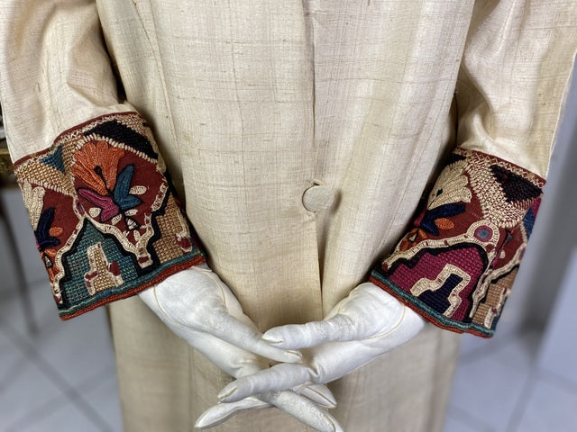 Vintage wild silk coat, 1920s 