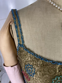 Vintage embroidered lamé dress, America, ca. 1926