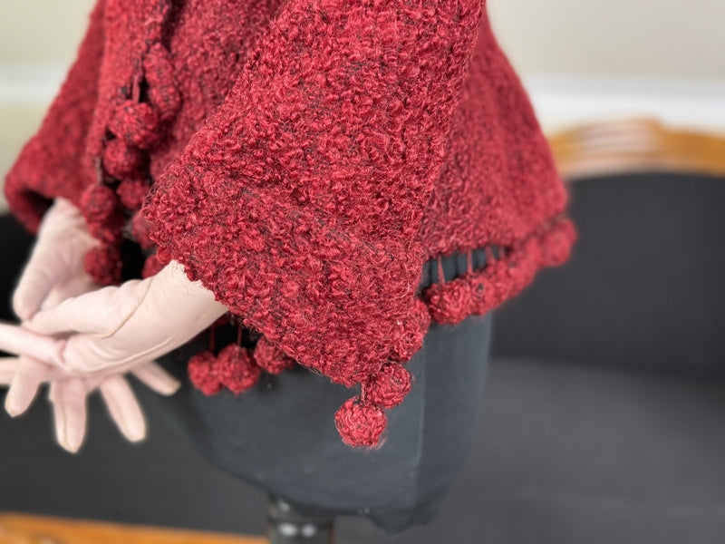 Viktorianische rote Wolljacke, ca. 1888