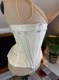 Vintage Cream Silk Corset, English Manufactory, 18th‑Century Style