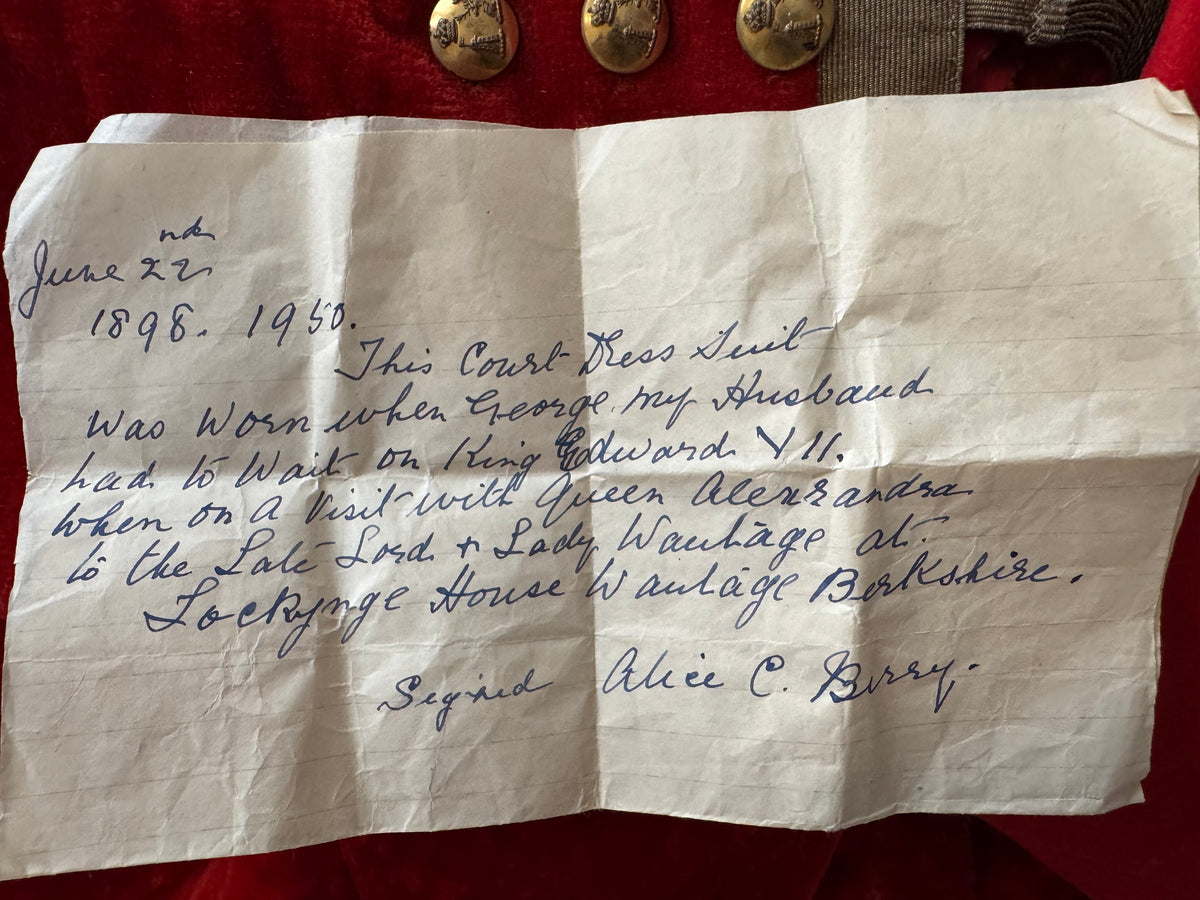 Livree eines Kammerdieners, 1898 – Königliche Dienstuniform für König Edward VII. & Königin Alexandra, Lockinge House