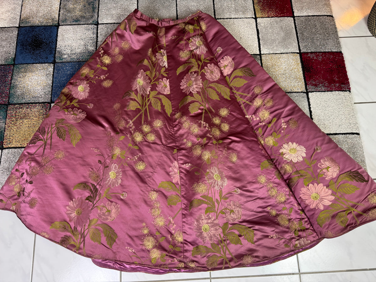 Antikes lilafarbenes Seiden-Ballkleid aus der viktorianischen Ära, ca. 1895