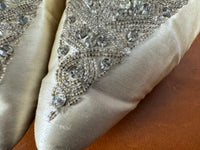 Antique 1911 silk wedding shoes with glass beads by Hook, Knowles & Co. and Lady Gillman provenance