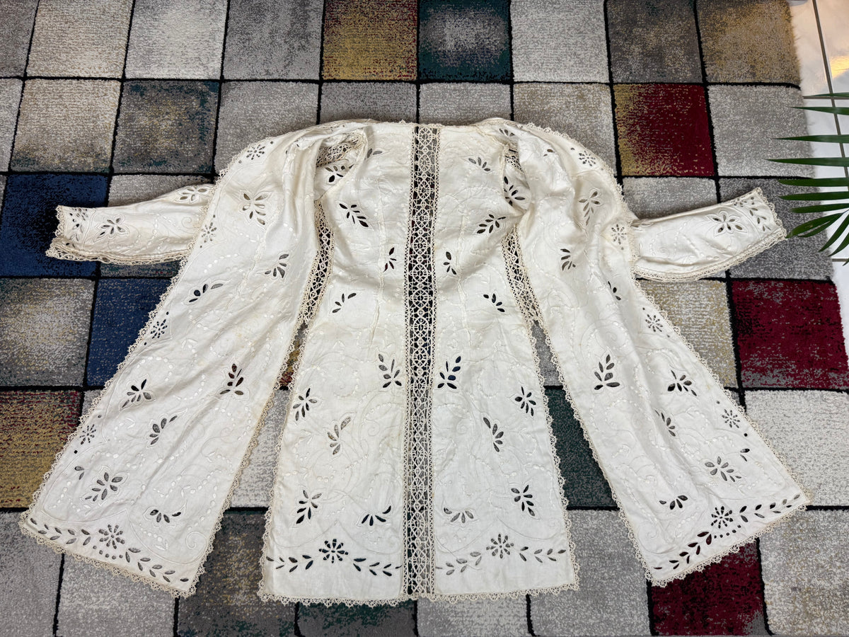 Antique Four‑Piece Edwardian Walking Dress ca. 1910 – Linen, Lace & Lady Gillman Provenance
