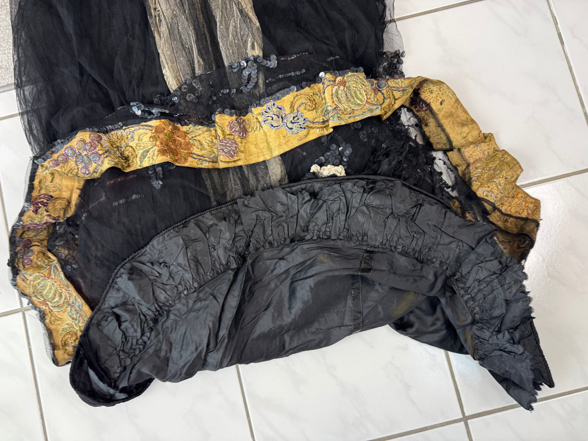 Antikes edwardianisches Abendkleid ca. 1906 – Seide, Spitze, Tüll & Brokat aus England