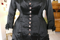 EMILE PINGAT Antikes viktorianisches Tournürenkleid, Paris, ca. 1882