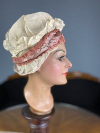 Boudoir-Haube für Schneckenfrisuren, ca. 1910