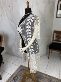 Irische Häkel-Langjacke, England, ca. 1908