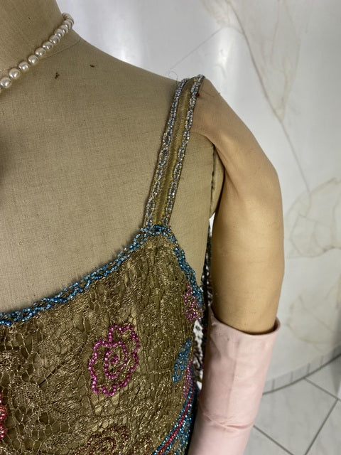 Vintage embroidered lamé dress, America, ca. 1926