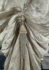 Antikes silbernes Lamé-Abendkleid aus der Titanic-Ära, ca. 1912