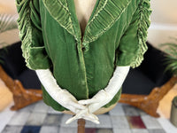 Vintage green velvet evening coat, ca. 1925