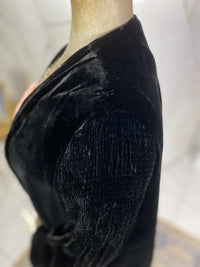 Vintage black velvet coat, ca. 1928 