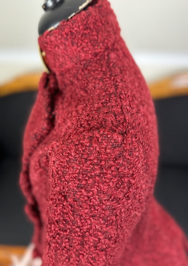 Viktorianische rote Wolljacke, ca. 1888