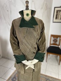 Antikes Edwardianisches Spazierkleid ca. 1912 – Gestreifte Mode des frühen 20. Jahrhunderts