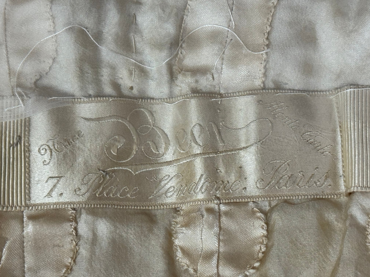 Antikes GUSTAVE BEER Abendkleid – Seidenchiffon &amp; Samt, Paris Couture ca. 1912