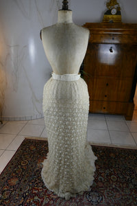 Antikes besticktes Spitzen-Bustle-Überkleid, 1880er Jahre