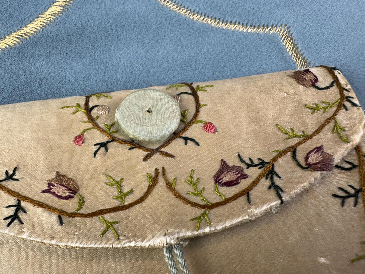 Antike Rokoko-Geldbörse aus Seide, ca. 1780