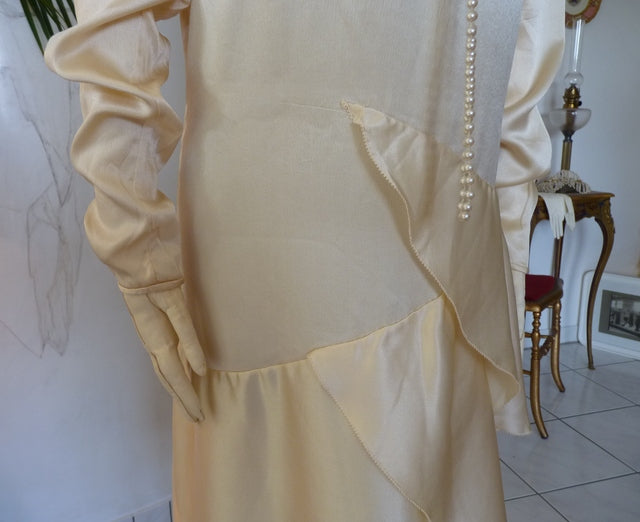 Vintage satin wedding dress, ca. 1925