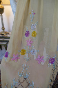 Antikes seidenes, perlenbesetztes Cocktailkleid, ca. 1926