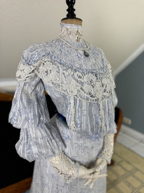 Antikes zweiteiliges Edwardianisches Sommerkleid, ca. 1903