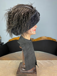 BRADLEY Antique Muffler, ca. 1910 – Gestrickter Baumwoll-V-Ausschnittschal mit Druckknopfverschluss