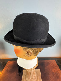 French Bowler hat, silk‑lined, M.A.C.F. Qualité Supérieure, very well preserved, riding style.