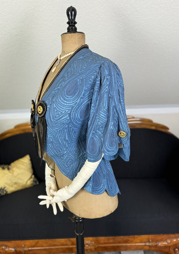 Blue linen jacket from Valentine Museum America