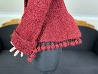 Viktorianische rote Wolljacke, ca. 1888