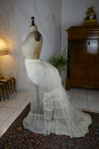 Antikes besticktes Spitzen-Bustle-Überkleid, 1880er Jahre