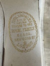 Antique 1911 silk wedding shoes with glass beads by Hook, Knowles & Co. and Lady Gillman provenance