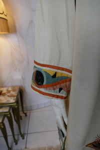 Ägyptische Revival Seidenjacke, ca. 1924 – Appliqué-Motive mit Sphinx, Skarabäus & Pyramide