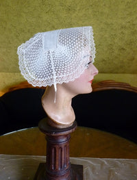 Antique French lace bonnet, Alsace, very good condition