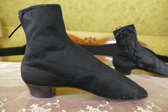 Schwarze Stiefel mit seitlicher Schnürung, Bürgerkriegszeit, ca. 1860–1865