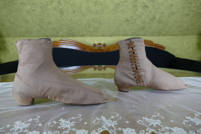 Braune Stiefel mit seitlicher Schnürung, Bürgerkriegszeit, ca. 1860–1865