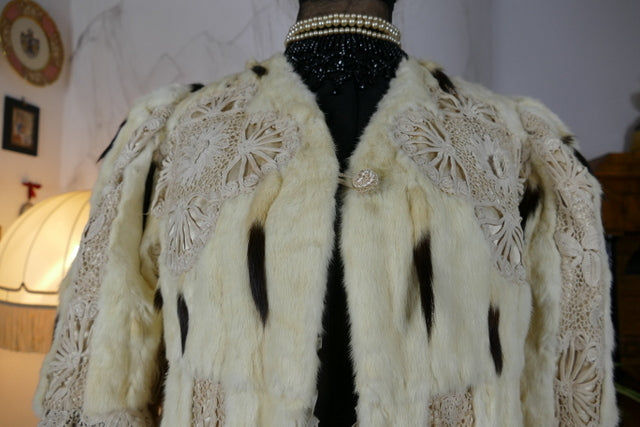 Antique ermine and lace coat, ca. 1908, attributed to Marija Pawlowna Romanowa, Imperial Russia