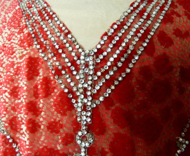 Vintage red dévoré velvet dress, Paris, ca. 1926 