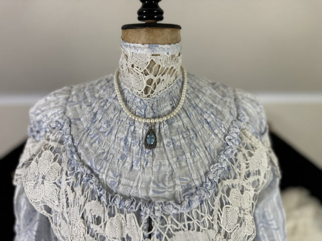 Antikes zweiteiliges Edwardianisches Sommerkleid, ca. 1903