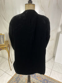 Vintage black velvet coat, ca. 1928 
