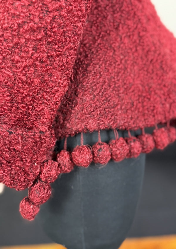 Viktorianische rote Wolljacke, ca. 1888