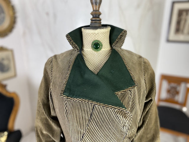 Antikes Edwardianisches Spazierkleid ca. 1912 – Gestreifte Mode des frühen 20. Jahrhunderts