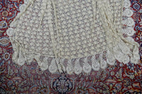 Antikes besticktes Spitzen-Bustle-Überkleid, 1880er Jahre