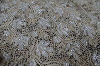 Antikes besticktes Spitzen-Bustle-Überkleid, 1880er Jahre